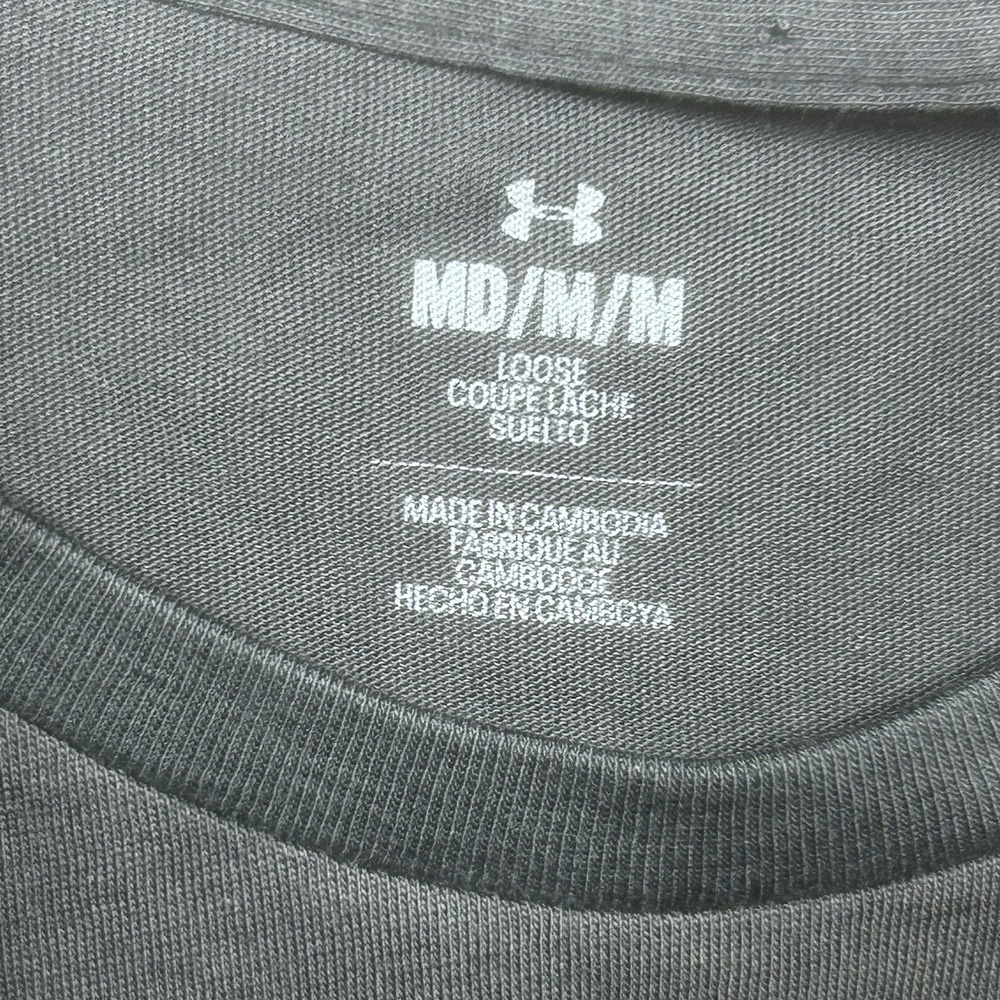 Under Armour T-Shirt Men's M Black Vintage Branded Script Short Sleeve Loose NEW - Picture 3 of 11